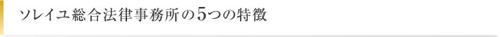ソレイユ総合法律事務所の5つの特徴
